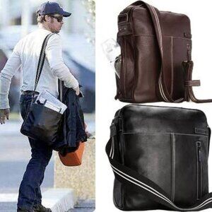 Storksak Jamie Men's Leather Diaper Bag in Dark Brown